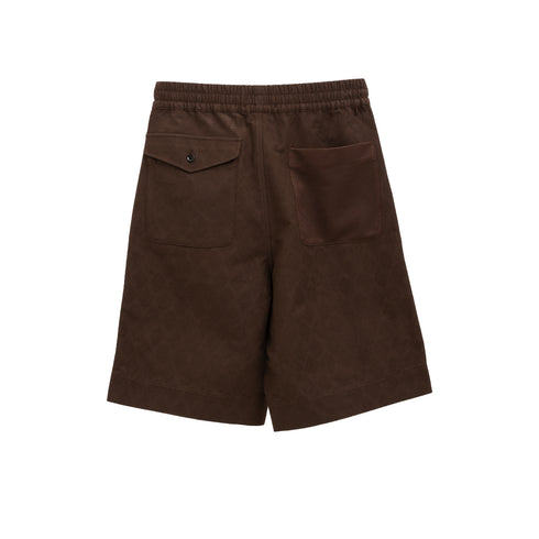 Merely Made Plant Jacquard Wide Shorts Chocolate 190SP Degli Uberti
